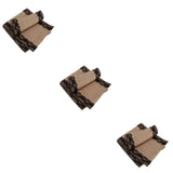 Table Runner with Lace Edging Black for Table Decoration 3Pcs V1369-AZ3-W-18038