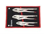 Wurth Locking Pliers Set 3 Piece Nickel Coated with Tool Roll Adjustable Clamp Wrench V563-071409103