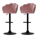 Artiss 2x Bar Stools Gas Lift Velvet Pink BA-K-9968-PKX2