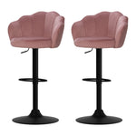 Artiss 2x Bar Stools Gas Lift Velvet Pink BA-K-9968-PKX2