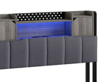 Levede Single Bed Frame with Storage Headboard RGB LED BF1067-S
