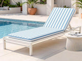 Gardeon Outdoor Chaise Lounge Cushion Lounge Chair Pad Sunbed Mattress Blue OLC-LOUNGE-STP-BU
