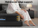 Giselle Bedding King Single Mattress 34cm Euro Top with 5-Zone Pocket Spring Support Black MATTRESS-E-MUSE-34-KS