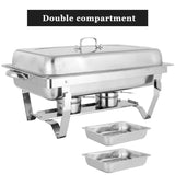 Chafing Dish Food Warmer Stove 11L 2 Compartment V957-SDCHCHSN3048S