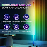 Black Silver 1.6m Floor Light Smart Voice-Controlled Light USB Powered Light Ambient Light V1347-124-SIL-82961