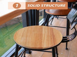 Solid Wood Round Stool Seat Top Replacement Light Brown for Home and Restaurant Use V1192-AZ-W-27101