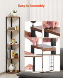 VEVOR 5 Tier Corner Shelf Tall Corner Stand with LED Light Narrow Display Rack V952-ZLSZJSNJTMK655TLO001V9