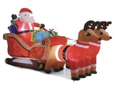 320cm Xmas Father Christmas Charm Santa Sleigh With Reindeer LED Lights Inflatable V563-XU1335