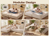 Artiss Double Chaise Lounge Sofa 2-Seater Modular Sofa Lounge Chair Couch Beige SB-COMP-CHA-DOU-BG-AB