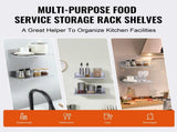 21.8 x 40.6 cm Stainless Steel Shelf, Wall Mounted Floating Shelving with Backsplash, 20 kg Load V952-BGSCTTLL86162MWQSV0