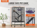 69" Metal Small Animal Cage 4-Tier Rolling Ferret Cage with Tray 3 Ramps V952-JSXDL301869I2SROXV0