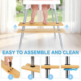 High Chair Footrest, Adjustable Height, Sturdy Frame and Smooth Polished Surface, Stable Support for V1369-AZ3-W-12239
