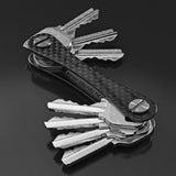 KeySmart Original - Compact Key Holder and Keychain Organiser - Carbon Fiber 3K - 2 V398-KS019-CF3K-2P