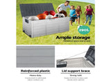 Gardeon Outdoor Storage Box 290L Lockable Organiser Garden Deck Shed Tool Grey OSB-290L-GG