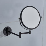 Wall Mounted Makeup Mirror 20cm Black 3 Pack 360 Rotatable Extendable Double Mirror V1188-TAL-912M-0310