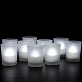 40 Pack Frosted White Glass Votive Candle Holders for Candle Making Kit Tealight Candles Cup Home V382-FHX40