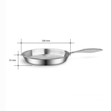 SOGA Stainless Steel Fry Pan 34cm Frying Pan Top Grade Induction Cooking FryPan FRYPANSS286734CM