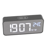 LED Mirror Digital Alarm Clock Large Screen Intelligent Brightness Adjust Snooze Function Power Off V1294-YM0703-3113230031511