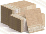 200 Pack Burlap Lace Disposable Paper Placemats, Rustic Jute Look Table Mats 13 x 16 In V1188-MS-721-083