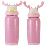 Portable Cute Stainless Steel Thermal Insulation Water Bottle with Straw for Children 500mlPink V1294-YM0901-3117200122913