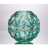 Outline in Gold Glass Vase Cute Green Flower Vase Hand Blow Sphere Vases for Bookshelf,Dinner V1192-AZ-W-10216