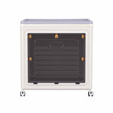 Artiss Foldable Storage Cabinet Stackable Box 2 Doors Rolling Organiser White SC-BOX-2D-5843-GR