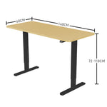 Fortia Sit To Stand Up Standing Desk, 140x60cm, 72-118cm Electric Height Adjustable, 70kg Load, V219-ADKSSTFOWOBK4A