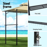 Instahut Gazebo Outdoor Patio Marquee BBQ Grill Shelter Garden Shade Hooks Beige GAZEBO-IR-BBQ02-25X15-BG