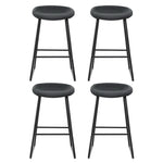 Artiss 4x Bar Stools Kitchen Dining Chairs Counter Stool PU Leather Metal BA-TW-8320-BKX4