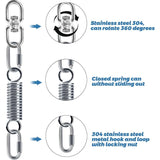 Spring Suspension with 360&deg Swivel Hooks and Carabiners, Spring Suspension for Hanging Chair Yoga V1237-ZY-203-0684
