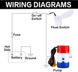 Landhoow Bilge Pump 12V with Float Switch Bilge fors DC 12V 24V 32V Portable Marine Electric V1258-DP02-C-757
