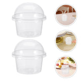 Clear Plastic Dessert Containers with Lids for Pudding, 200 Pieces Disposable Cups for Party and V1366-AZ2-W-25407