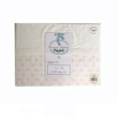 225TC Lara Rose Sheet Set Single V442-CAP-SHEETS-LARAROSE-CREAM-SB