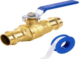 3/4 in Lead-Free Press Ball Valve,Press into 3/4"Copper Tubing Connection with EPDM O-ring V1258-DP02-C-2770