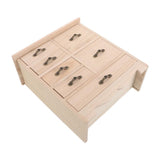 Beige Solid Wood Multi Drawer Organizer Box for Jewelry Beads and Craft Supplies with Portable V1366-AZ2-W-13856