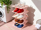 Shoe Rack for Closet - Corner Shoe Organizer Stackable Small Shoe Cabinet for Entryway - Plastic V1366-AZ2-W-12002