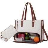 Stylish Quilted Laptop & Lunch Tote Bag , Water-Resistant with Insulated Compartment & Clutch V888-ELOSUNG25754