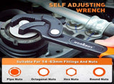 HORUSDY 2Pc Adjustable Wrench Quick Multi-Function Spanner Power Grip Pipe Set V465-81168