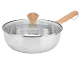Saucepan Stainless Steel Pot Supplement Food Pot with Single Handle Cover for KitchenSmall V1294-YM0901-3118210166512