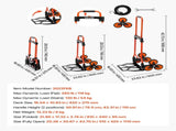 Stair Climbing Cart, 54 kg Stair-Climbing Capacity, Portable Folding Trolley Cart with Telescoping V952-QXTCSPLCHJG23BKCT001V0
