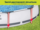 Bestway Swimming Pool 427x427x122cm Steel Frame Above Ground Pools Round Filter Pump Ladder BW-POOL-R-427-5612Y