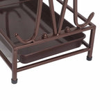 Umbrella Storage Rack Iron with Drip Tray 10 Holes 8 Hooks Umbrella Rack Stand for Home Hotel Lobby V1294-YM0716-3117220148213
