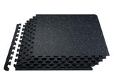 0.56 Inch Thick Gym Floor, 25 Tiles Rubber Top with EVA Foam, 25" x 25" Gym Flooring Workout V952-EVAQXJSHSDZXOXDELV0