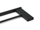 Matt Black Cubic Square 600mm Double Towel Rail Rack Hanger Holder Bar Wall Kit V1233-8700360BL
