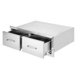Outdoor Kitchen Drawers 30" W x 10" H x 20" D, Horizontal Double BBQ Access Drawers Stainless Steel V952-CTG30X10X20000001V0