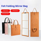 Foldable Full Length Mirror, Hanging Wall Folding with Handle Shatterproof Acrylic Design, Folds for V1107-CS-EGWTPM52