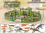DIY Jurassic Theme Park Building Set for Kids, Creative Dinosaur Arena Toy with Realistic Dinosaurs V1341-ZY-43VALZ7M-137PCS-GREEN