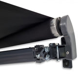 2.92m Black Fabric/Dark Grey Frame Manual Retractable Folding Arm Awning V410-RETBL2920