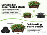 Green Fingers 5 Tier Vertical Garden Planter, Stackable Planters with 4 Wheels, Black, Raised Garden GARDEN-5T-DGY