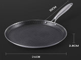 26cm Stainless Steel Crepe Pan Non-Stick Pan Honeycomb Coating Frying Pan Pizza6299 V201-W13885166